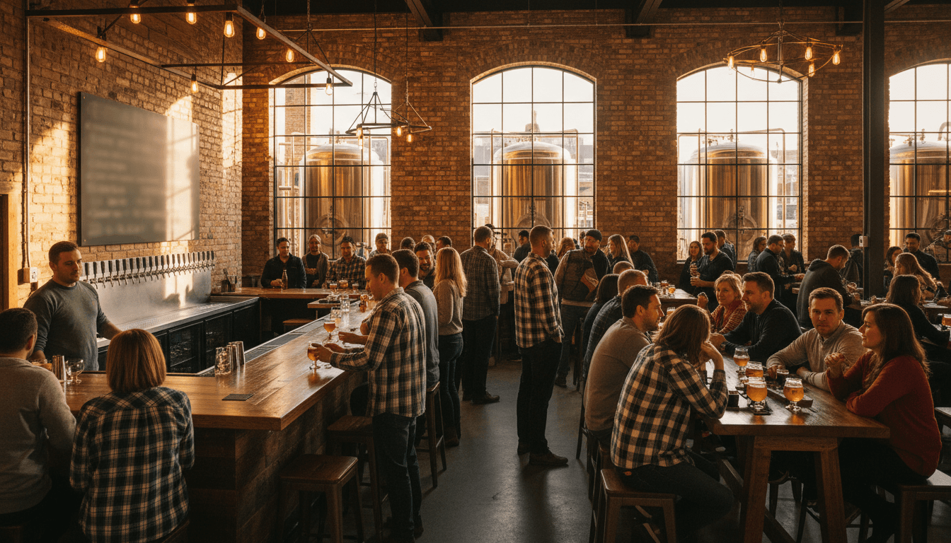 Local craft beer taps at P's and Q's