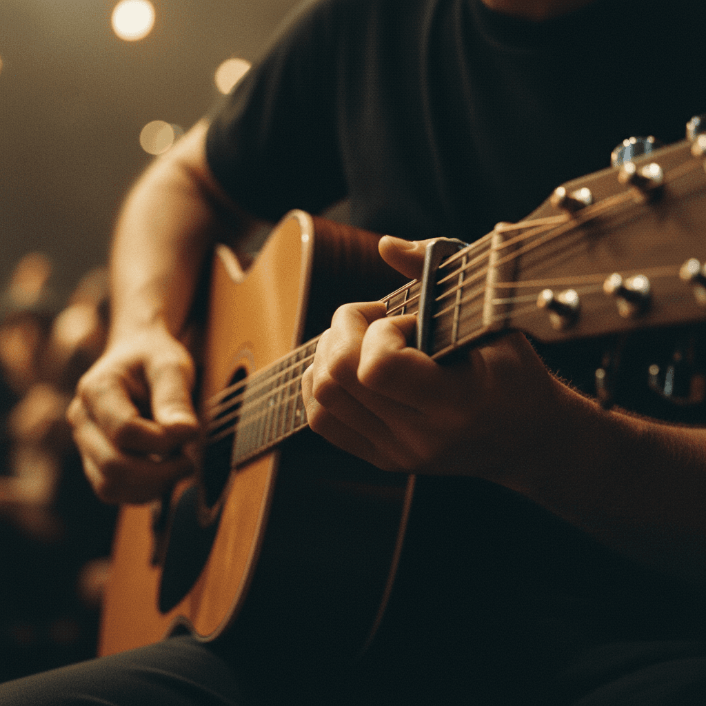 Live music performance at P's and Q's beer bar