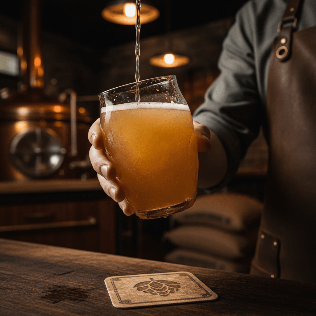 Fresh craft beer pour at the bar